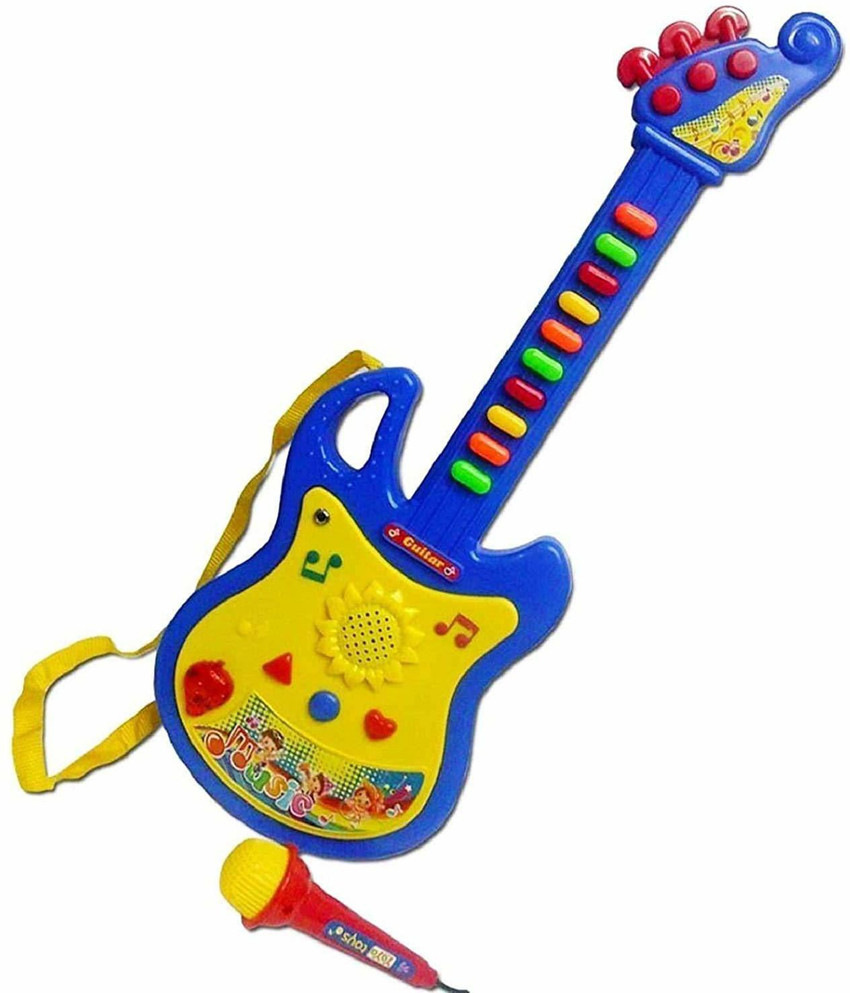 Children's toy guitar and microphone top