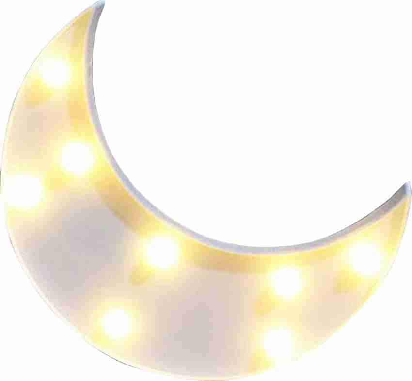 LED Moon Shaped Marquee Signs, Light Up Moon Night Lights Battery Operated  Crescent Moon Lamp for Bedroom, Christmas, Birthday Party Decor-Moon(White)