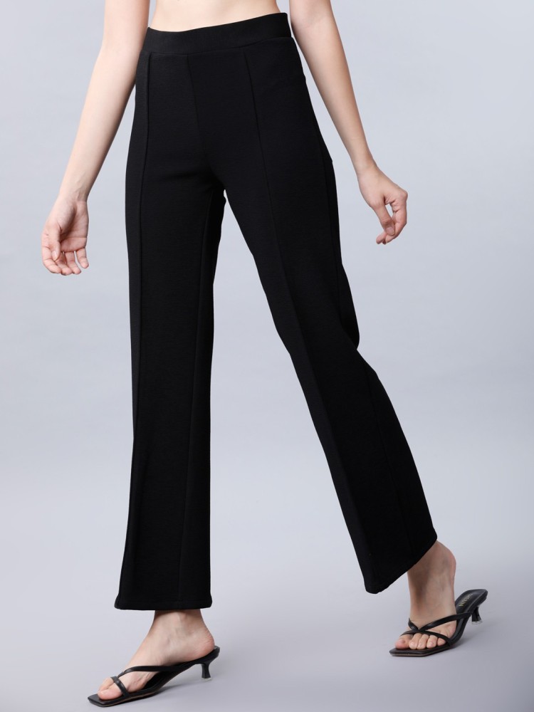 Tokyo Talkies Regular Fit Women Black Trousers - Buy Tokyo Talkies Regular  Fit Women Black Trousers Online at Best Prices in India
