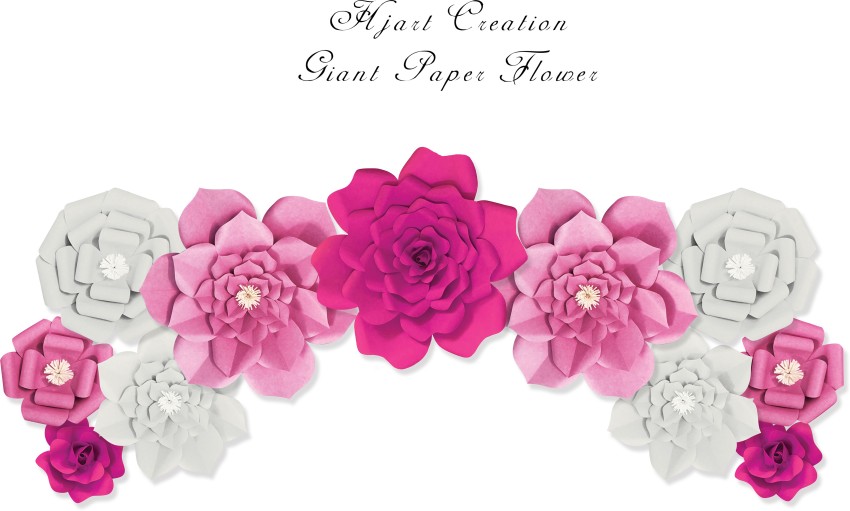 HJART CREATION Set of 11 Giant Paper Flower for (Party,BABYSHOWER