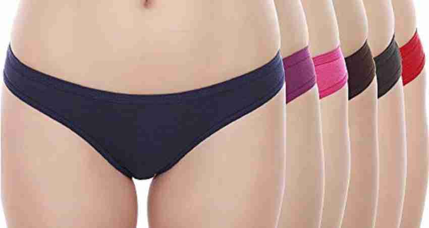 Buy J.B.COLLECTION Women's Cotton Thong (Pack of 3) (XS, Red, Blue, Black)  at