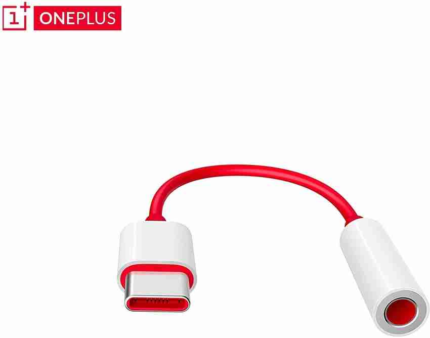 OnePlus Red White Type C to 3.5mm Audio Jack adapter Phone