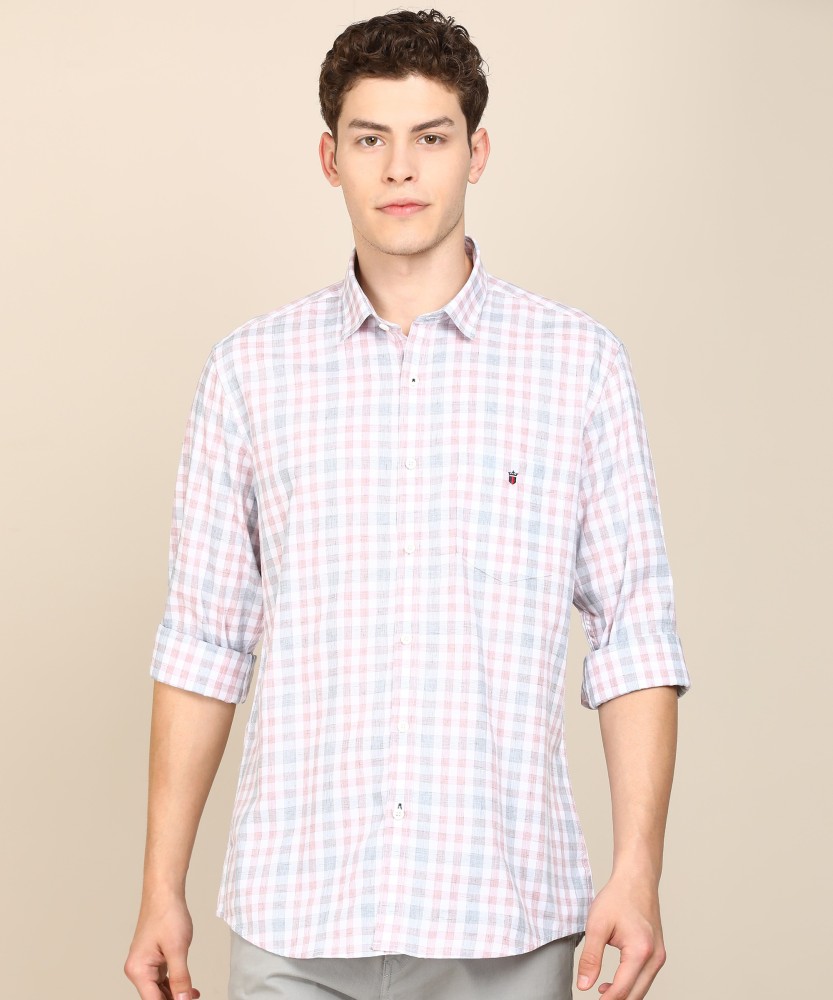 Louis Philippe Sport Men Checkered Casual White Shirt