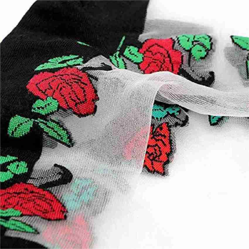 HF LUMEN Thin Transparent Net Fine Nylon Side Flower Socks Combo (5 With  Thumb + 5 Without Thumb) For Women Floral Print Ankle Length - Buy HF LUMEN  Thin Transparent Net Fine