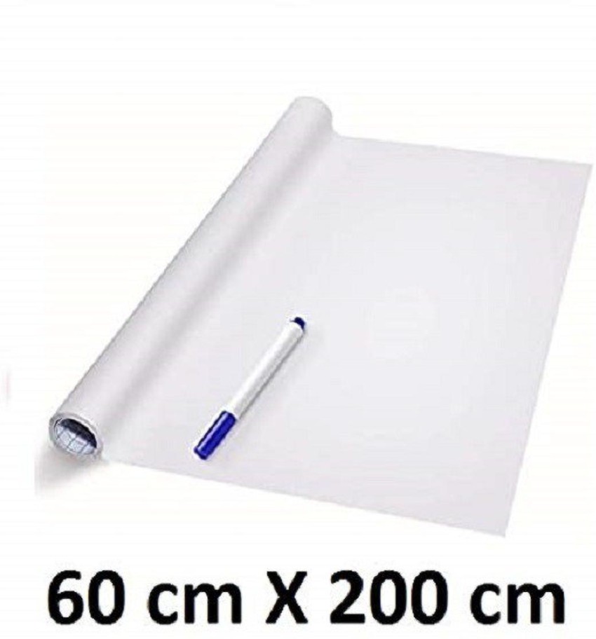 Self Adhesive White Board Paper, Easy Peel and Stick Dry Erase, 78.7 inch x 17.7 inch, 1 Roll, Size: 78.7 x 17.7