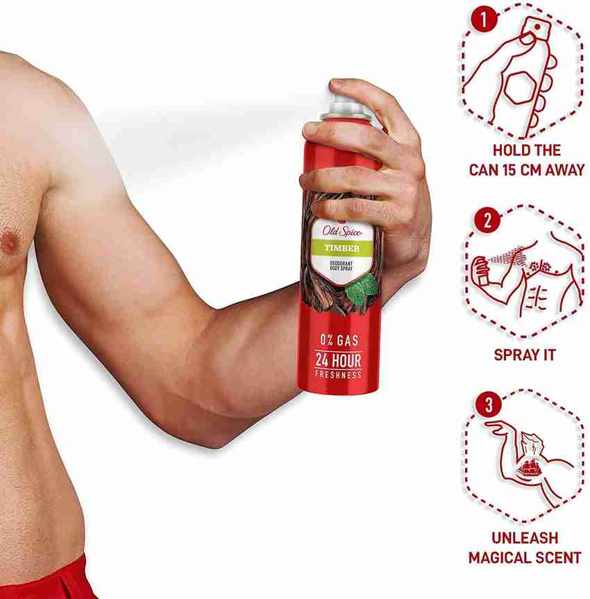 OLD SPICE Timber Deodorant 2pcs Body Spray For Men Price in