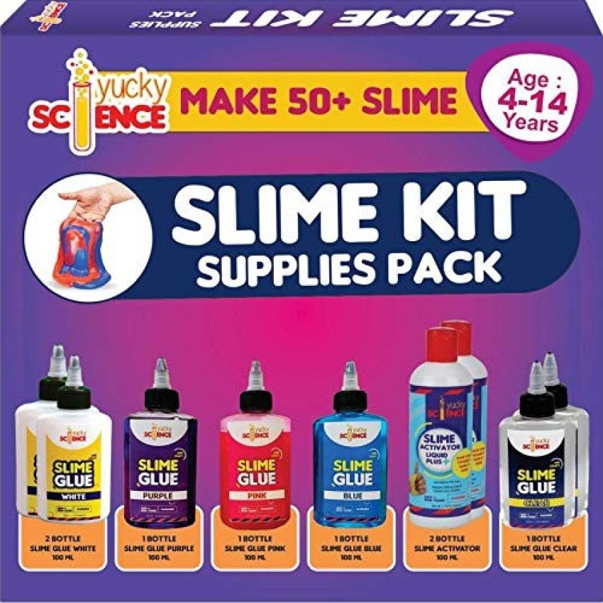 Slime and Craft Assorted Color Glue. (Purple/Pink/Blue, Pack of 3 Bott