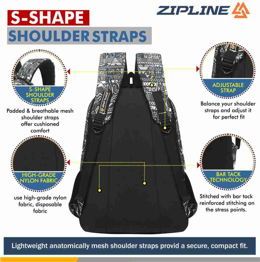 ZIPLINE Big Storage bags men :: Casual college bags for boys and girls ::  school bags :: Office Bags 36 L Backpack Grey - Price in India