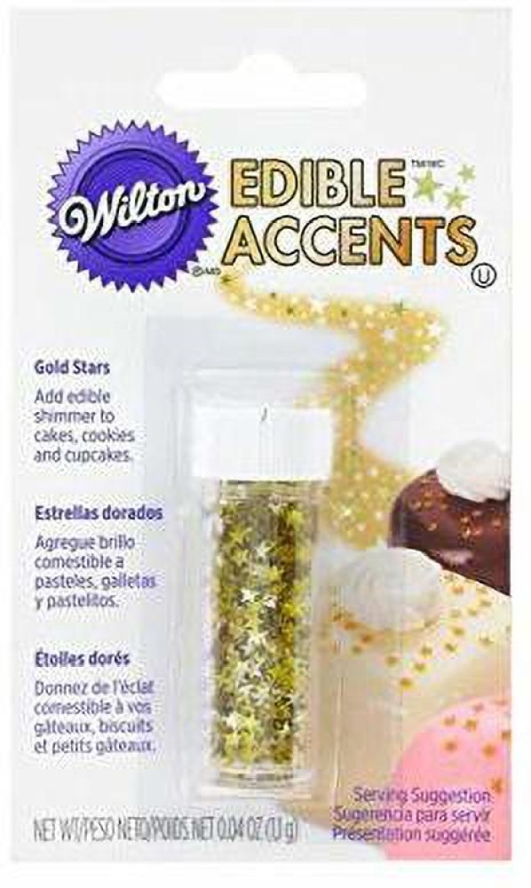 Gold Stars Edible Glitter  Edible glitter, Gold stars, Decorator frosting
