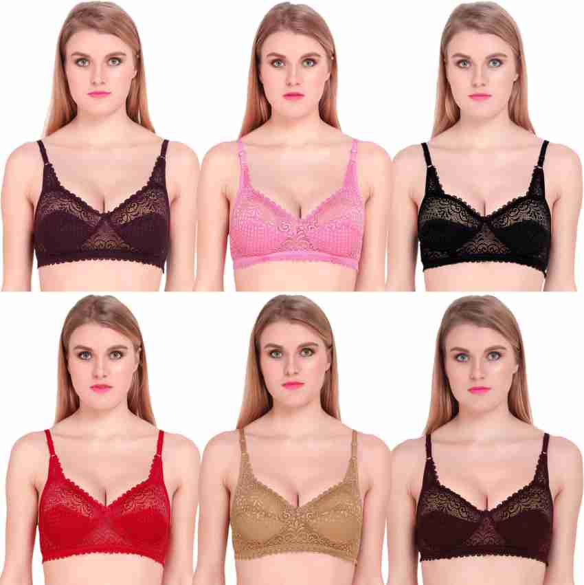 Up To 82% Off on 3-Pack Women Floral Lace Bral
