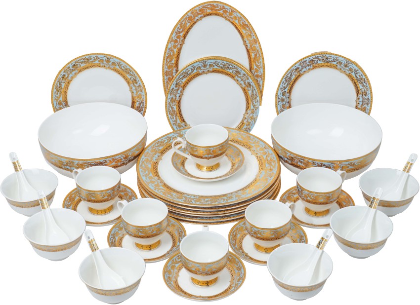 Luminous creations Pack of 8 Brass Brass Gold & Silver Tea Set of
