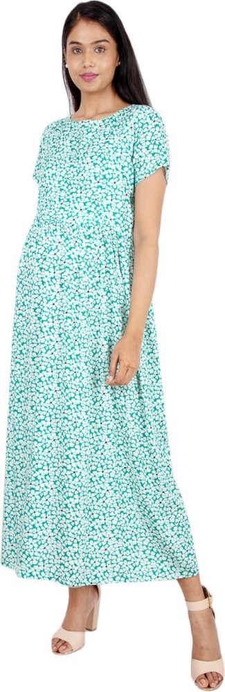 MORPH maternity Women A-line Green Dress - Buy MORPH maternity Women A-line  Green Dress Online at Best Prices in India