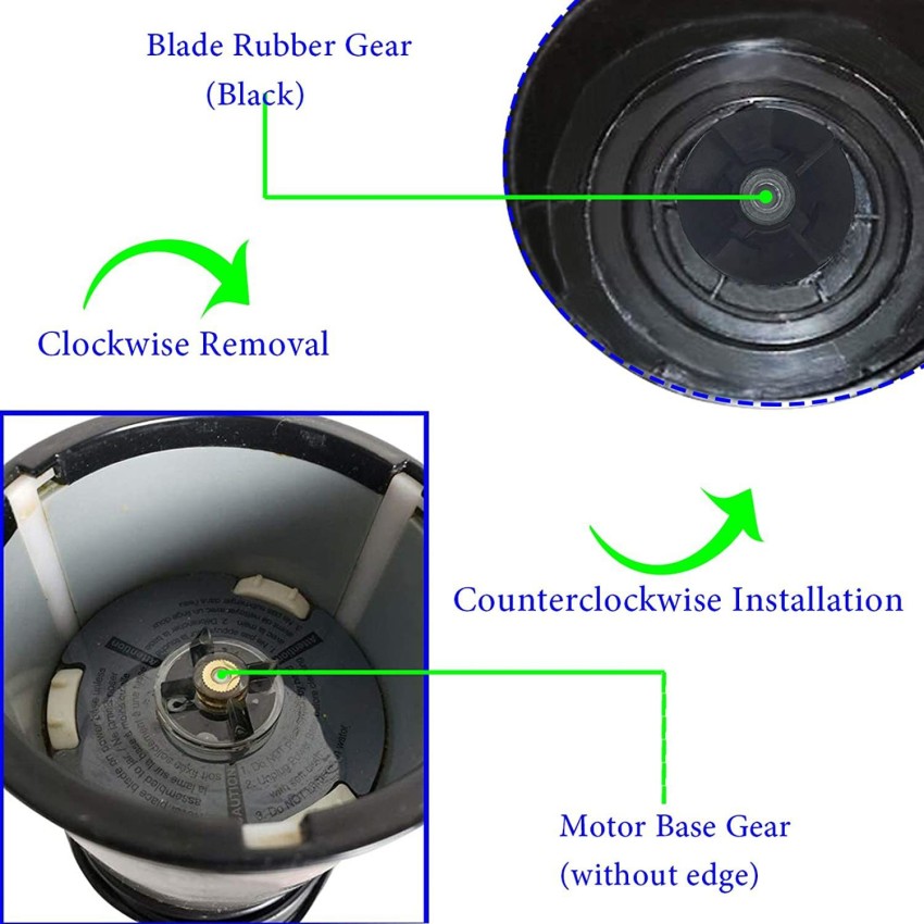 Replacement 2 Plastic Gear Base 4 Rubber Gear For Magic Bullet