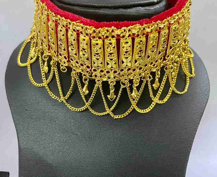 FebTech Base Metal and Necklace Set Traditional Gulband for Women Girls Designer Choice Brass Necklace Set Price in India Buy FebTech Base Metal and Necklace Set Traditional Gulband for Women