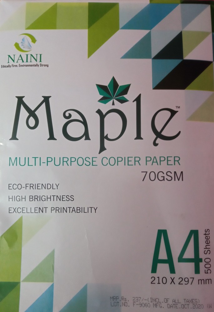 naini maple A4 PAPER PRINTER UNRULE A 4 PAPER printer 70 gsm  A4 paper - A4 paper