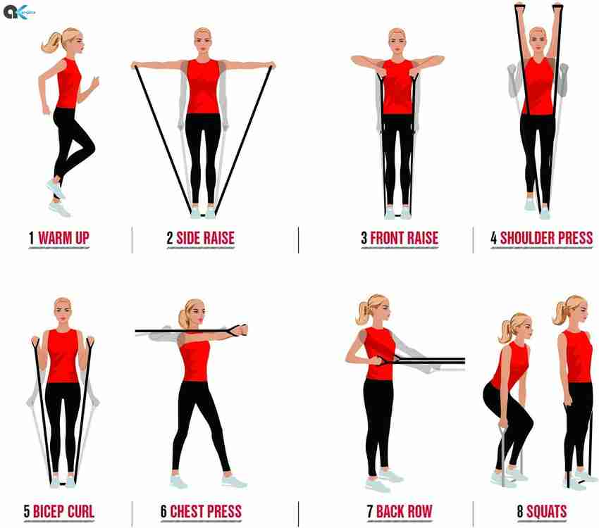 Shoulder Press Power Band Chest Workout Elastic Band Chest Workout