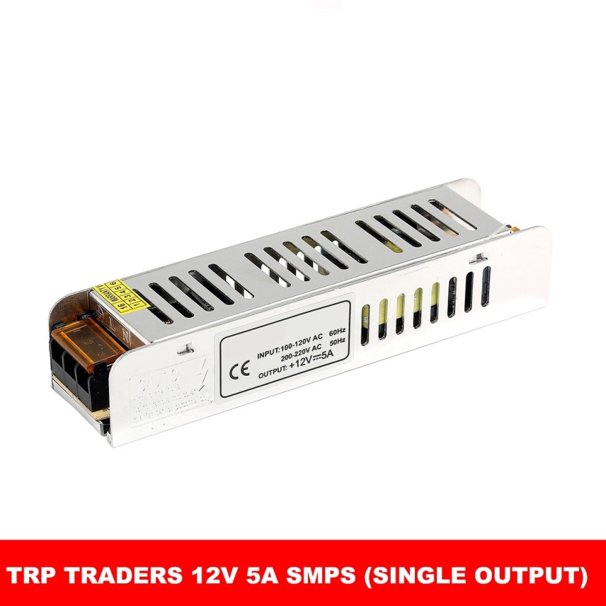 TRP Traders 12V 5Amp 60W DC Power Supply Driver for CCTV and LED