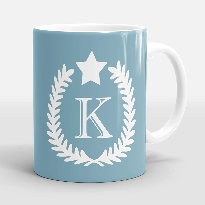 Cute Alphabet K Printed Coffee Mug Microwave Safe Coffee Mug for Gift