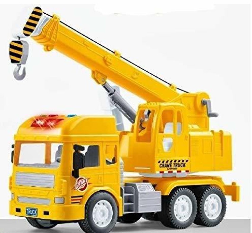 KRU MIR Heavy Duty Pull Back Vehicles crane truck toys for Kids, jcb toys  Friction Power Toy Trucks with Light & Sound Toy for Kids with 6 Wheels -  Heavy Duty Pull