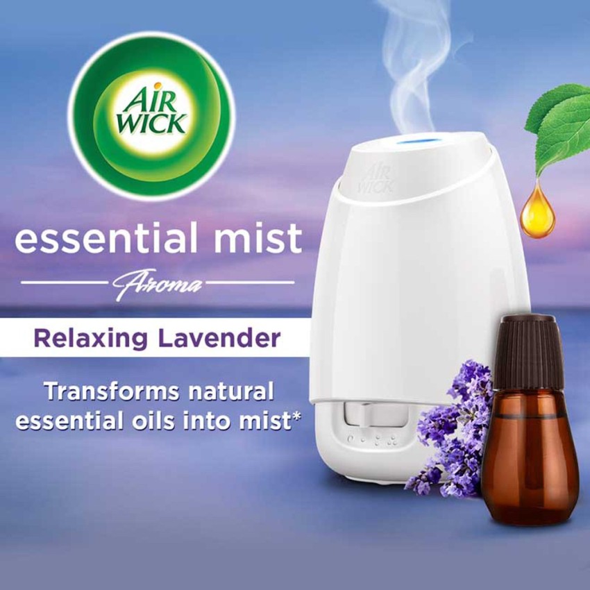 Set: Air Wick, Essential Mist Diffuser, Essential Oils Diffuser, Freshener,  Black & Air Wick Essential Mist Refill Essential Oils Diffuser, Lavender