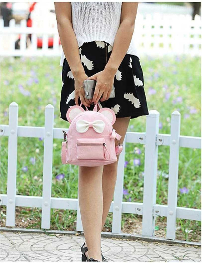ROOZBAH Girls Mini PU Leather Cute Small Backpack Blue 5 L