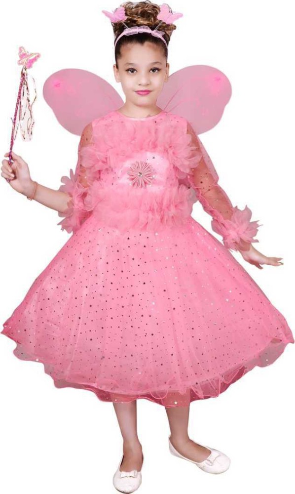 Buy Kaku Fancy Dresses Polyester Girls Net Butterfly Girl Dress Red  Online at Low Prices in India  Amazonin