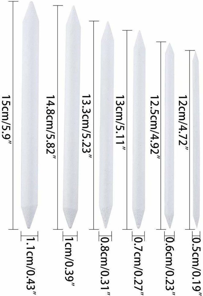 ARTTWALA Paper Blending Stumps White or Tortillon for Student  Artists Professionals Sketching Shading Drawing with 1 Pencil Extender - ART  SET