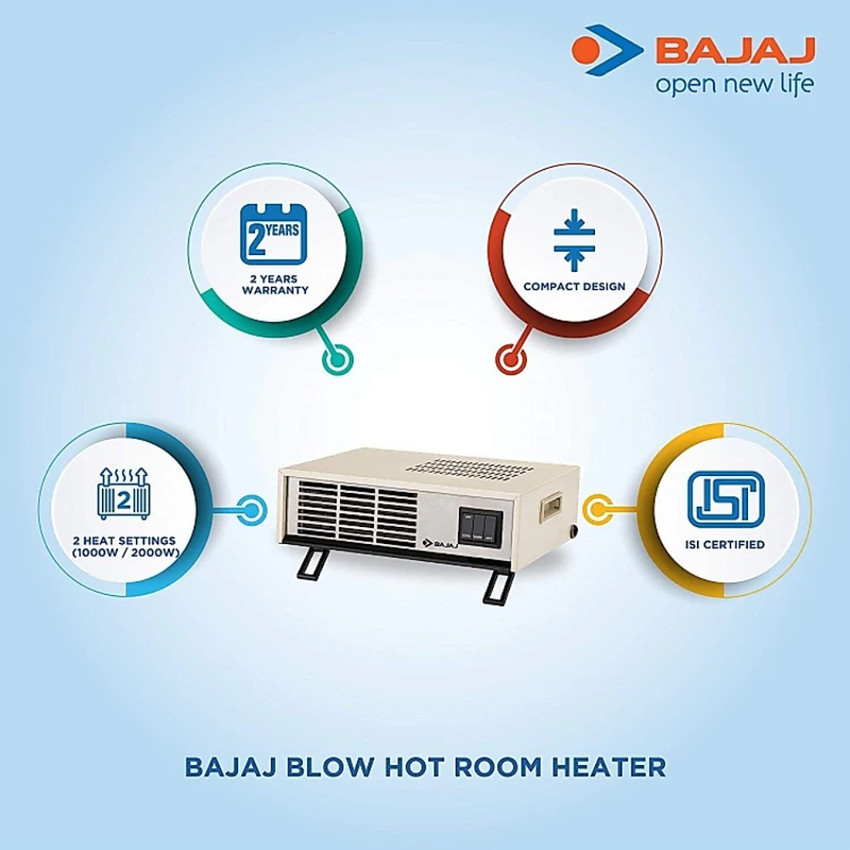 BAJAJ 267240 Fan Room Heater Price in India - Buy BAJAJ 267240 Fan Room  Heater online at Flipkart.com
