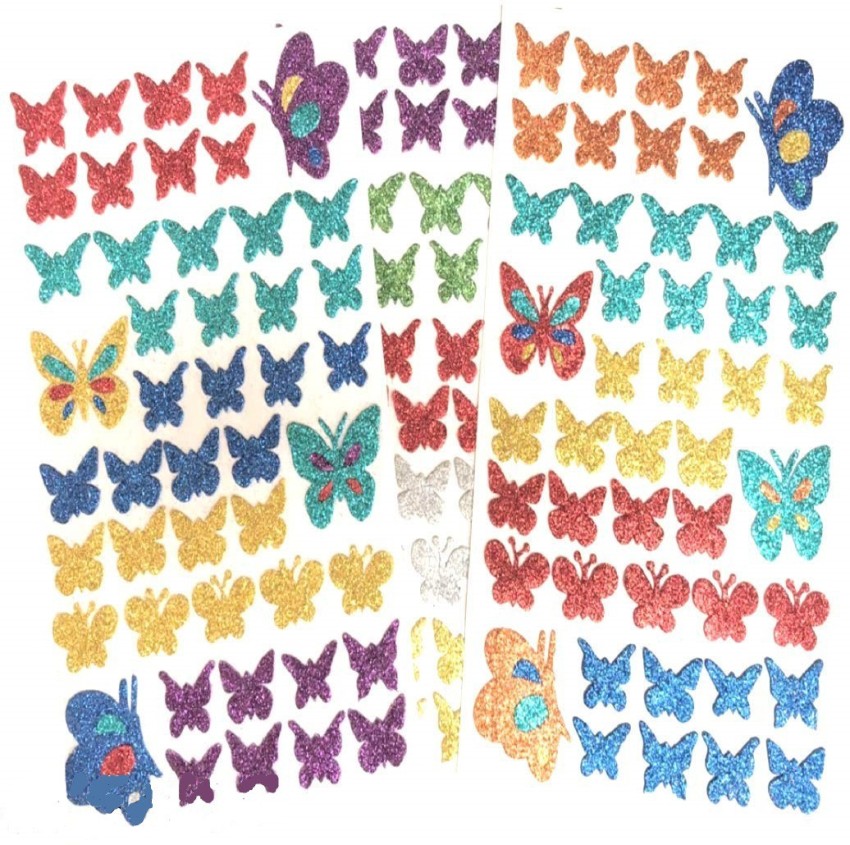 forælder hvordan Mild SHARMA BUSINESS Glitter Self Adhesive Butterfly Stickers for Art and Craft  for Kids - Set of 3 Sheets - Glitter Self Adhesive Butterfly Stickers for  Art and Craft for Kids - Set