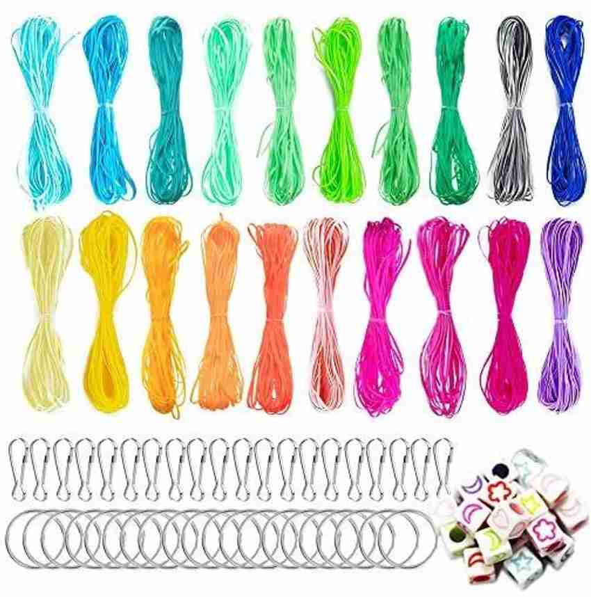 TOPWOOZU Gimp Scoubidou Strings Plastic Lacing Cord with Snap Clip