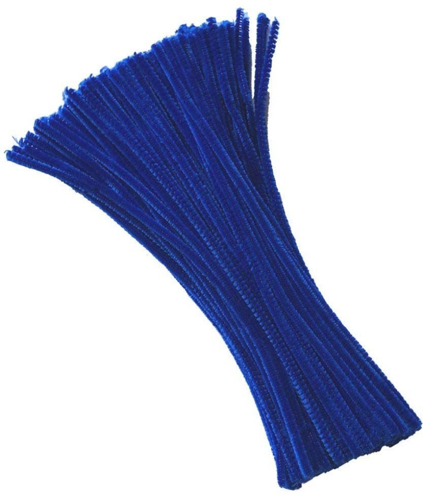 PRANSUNITA Pipe Cleaners 25 Pcs ,Chenille Stems for DIY Crafts Decorations  Creative School Projects (6 mm x 12 Inch) , Color Blue - Pipe Cleaners 25  Pcs ,Chenille Stems for DIY Crafts