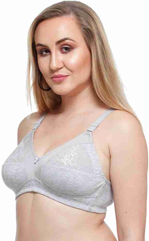 Buy maashie Maashie Lace Full Coverage wirefree non-padded bra 5002 M.Grey  42 ( C ) Women Minimizer Non Padded Bra Online at Best Prices in India