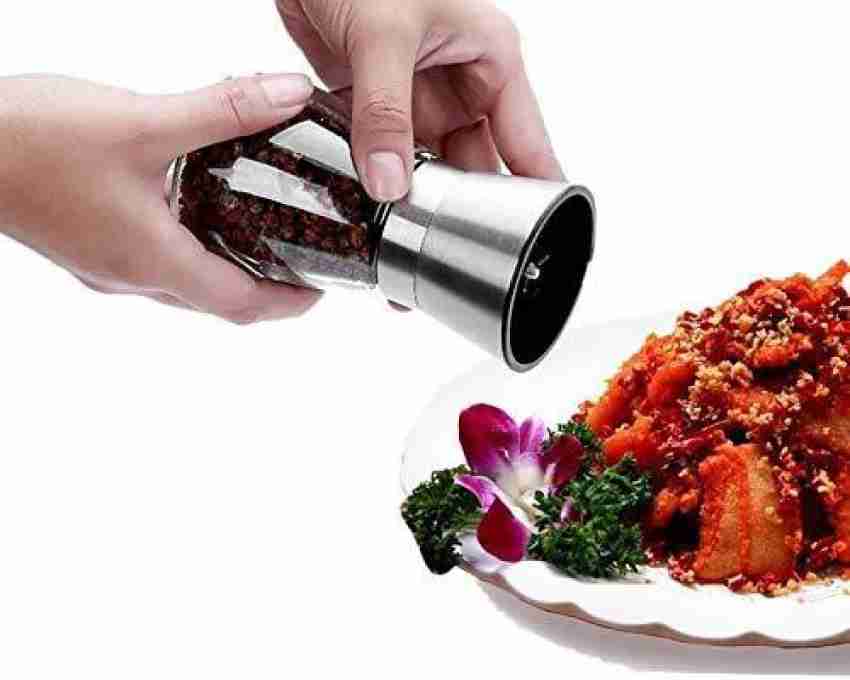 Kitchen Black Pepper Grinder Crusher Glass Bottle Stainless Steel Salt and Pepper  Grinder Mill