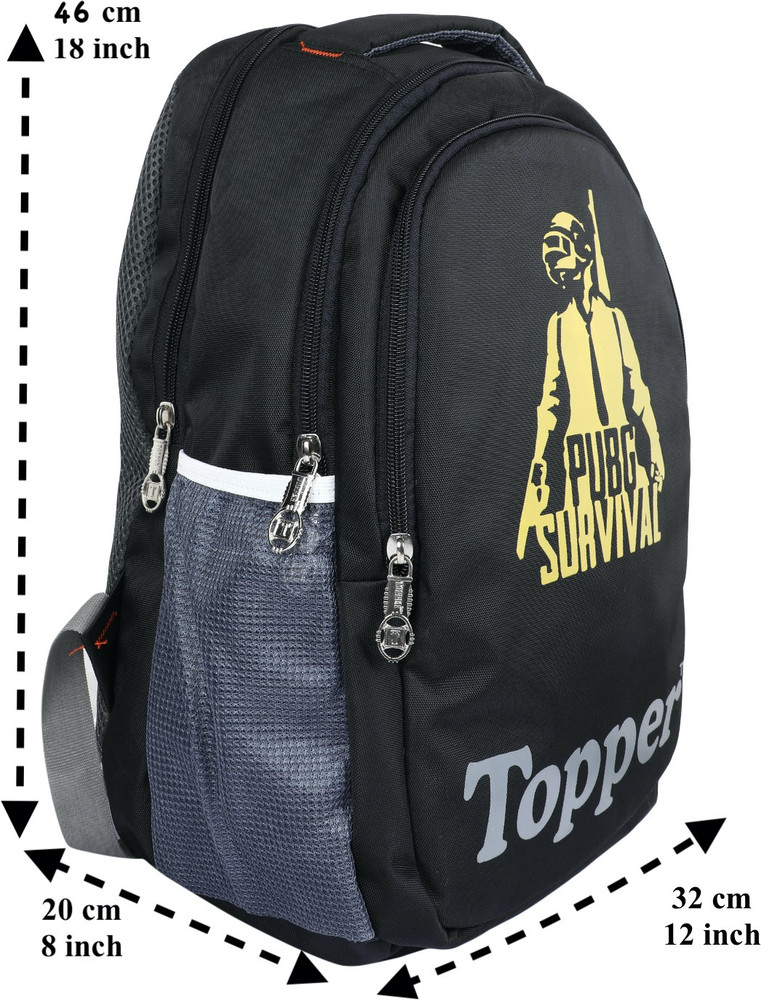 Topper Tourister Sporty Casual Black Laptop Backpack with Rain