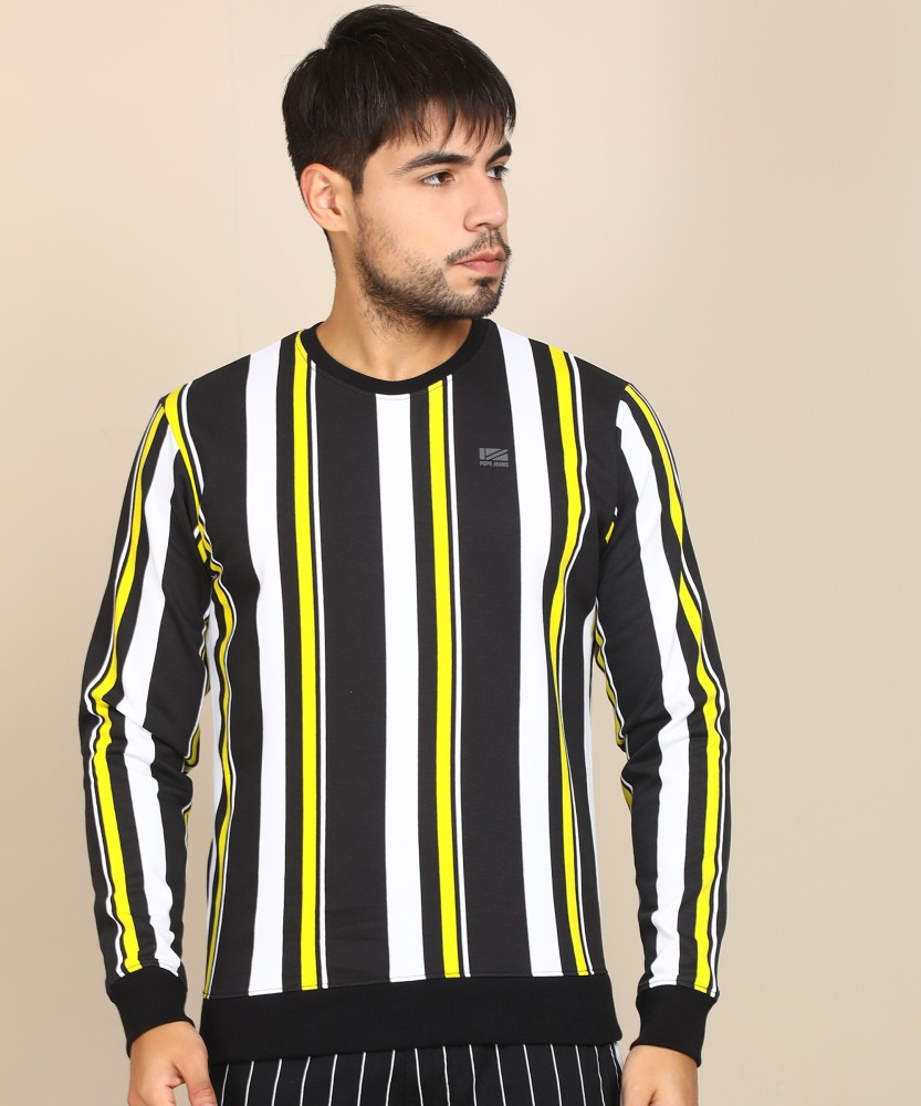 Black and 2024 yellow striped sweatshirt