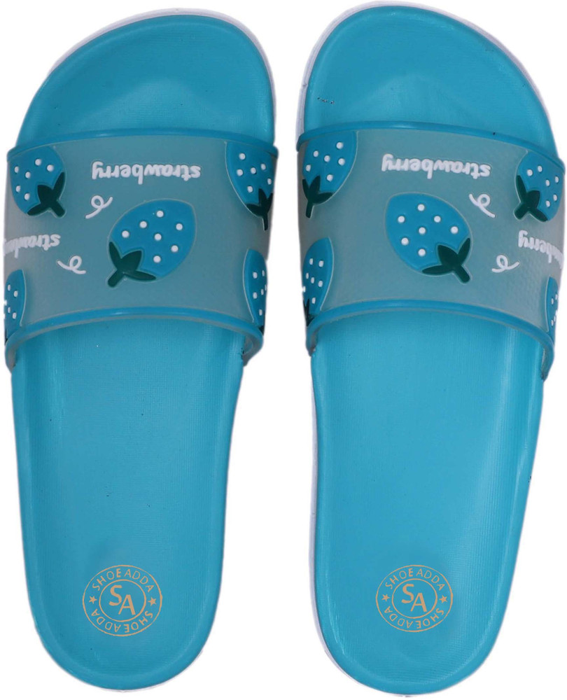 ShoeAdda Women Blue Strawberry Slippers Women Home Slides Girls Casual Chappals Bathroom Footwear Perfect Flipflops For Daily Wear Walking Slippers Slides Slides Buy ShoeAdda Women Blue Strawberry Sli...