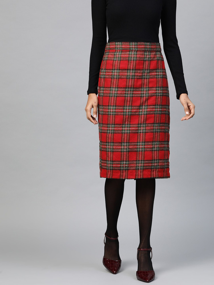 SASSAFRAS Checkered Women Pencil Multicolor Skirt Buy SASSAFRAS Checkered Women Pencil Multicolor Skirt Online at Best Prices in India Flipkart