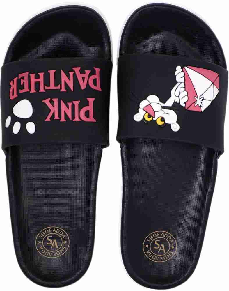 Black pink hot sale slippers