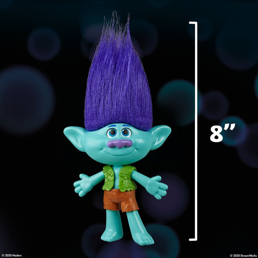 Dreamworks Trolls World tour movie Branch Doll with Removable Vest and Shorts Toy for Girls 4 Years and Up