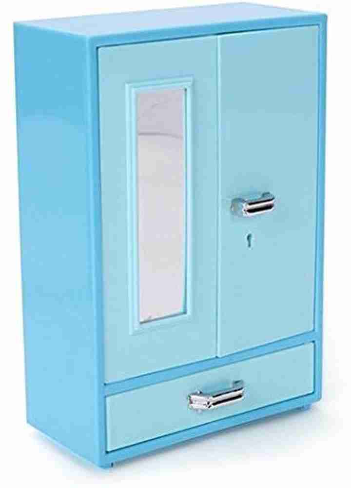 shopviashipping Princess Storewell skyblue Colour 2 Openable Door Princess Wardrobe 1 Drawers Barbie Play Wardrobe with Toy Hangers notes Almirah wardrobe for Kids Cupboard Toy Princess Storewell sky...