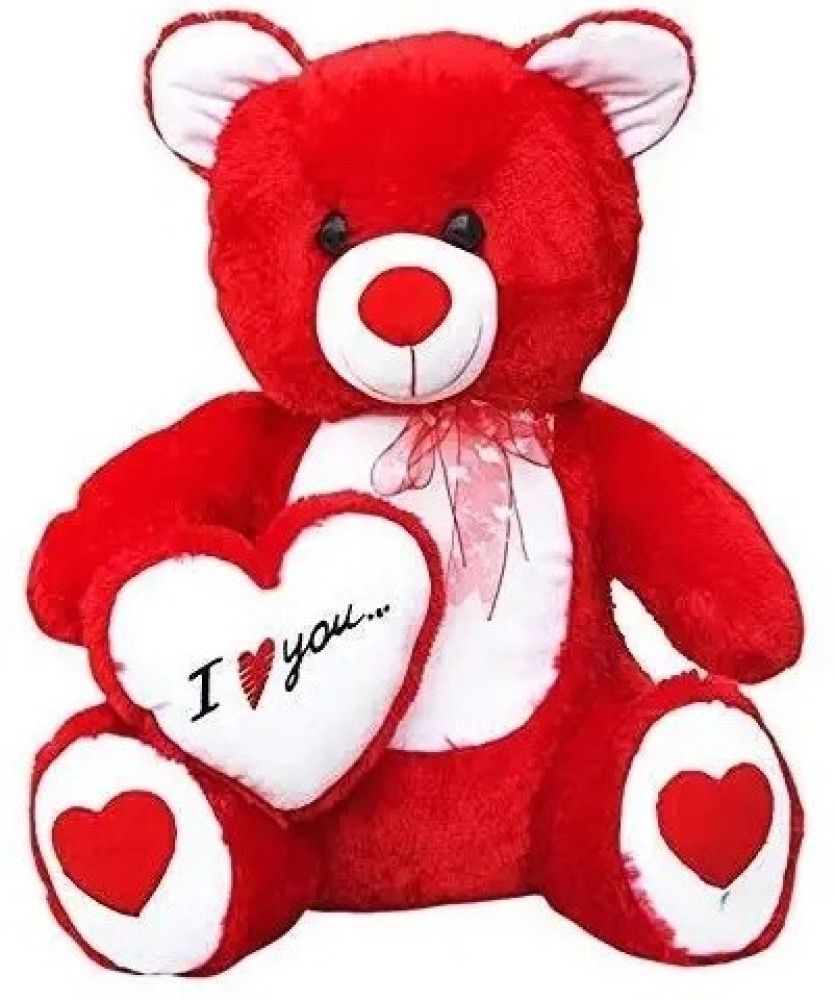 White and red teddy outlet bear