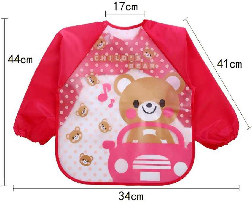 TREXEE Full Sleeves Washable Waterproof Bib Apron for Babies