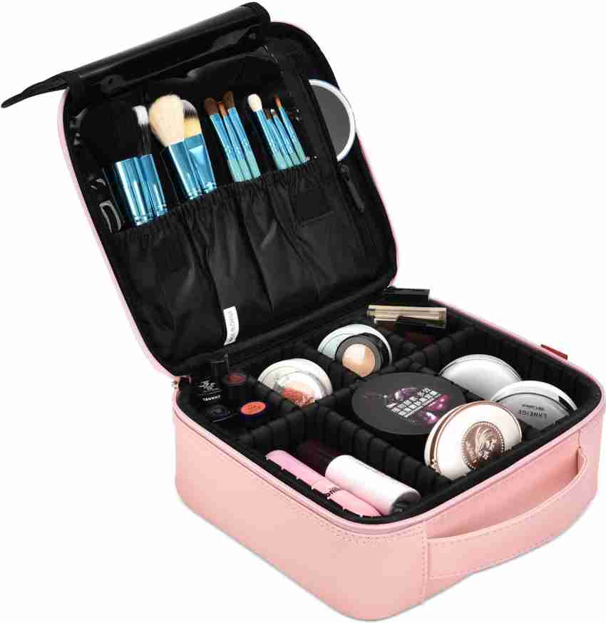 LAFILLETTE Travel Cosmetic Bags, Professional Makeup Case Box Organizer  with Adjustable Dividers Compartments for Makeup Brushes Toiletry Jewelry
