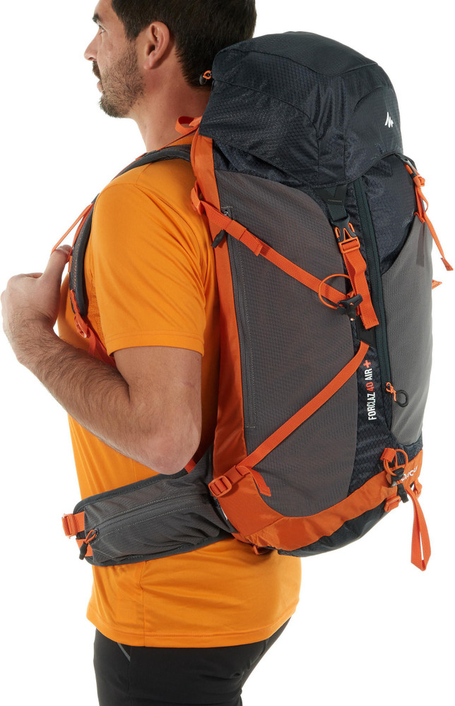QUECHUA by Decathlon Hiking Backpack 40L with Raincover MH500 Black Orange 40 L Backpack Multicolor Price in India Flipkart