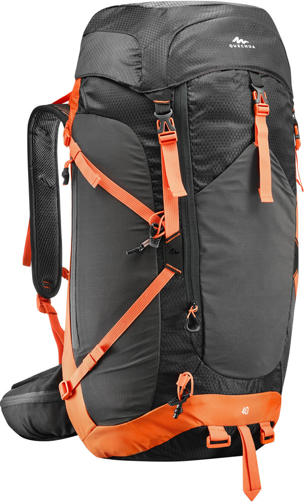 QUECHUA by Decathlon Hiking Backpack 40L with Raincover MH500 Black Orange 40 L Backpack Multicolor Price in India Flipkart