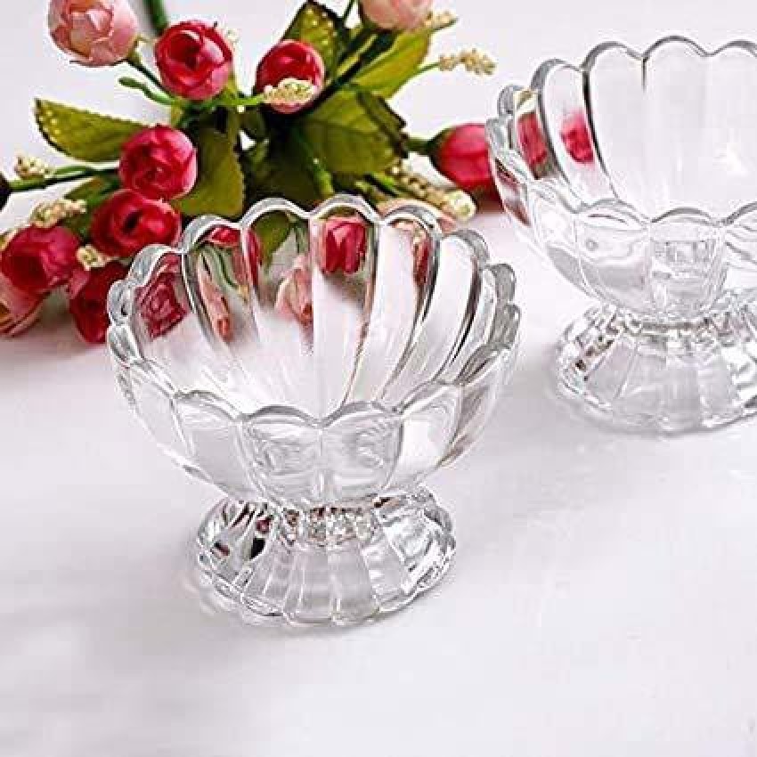 Buy Classic Lotus Design Footed Dessert Bowls-120ML (Pack of 06