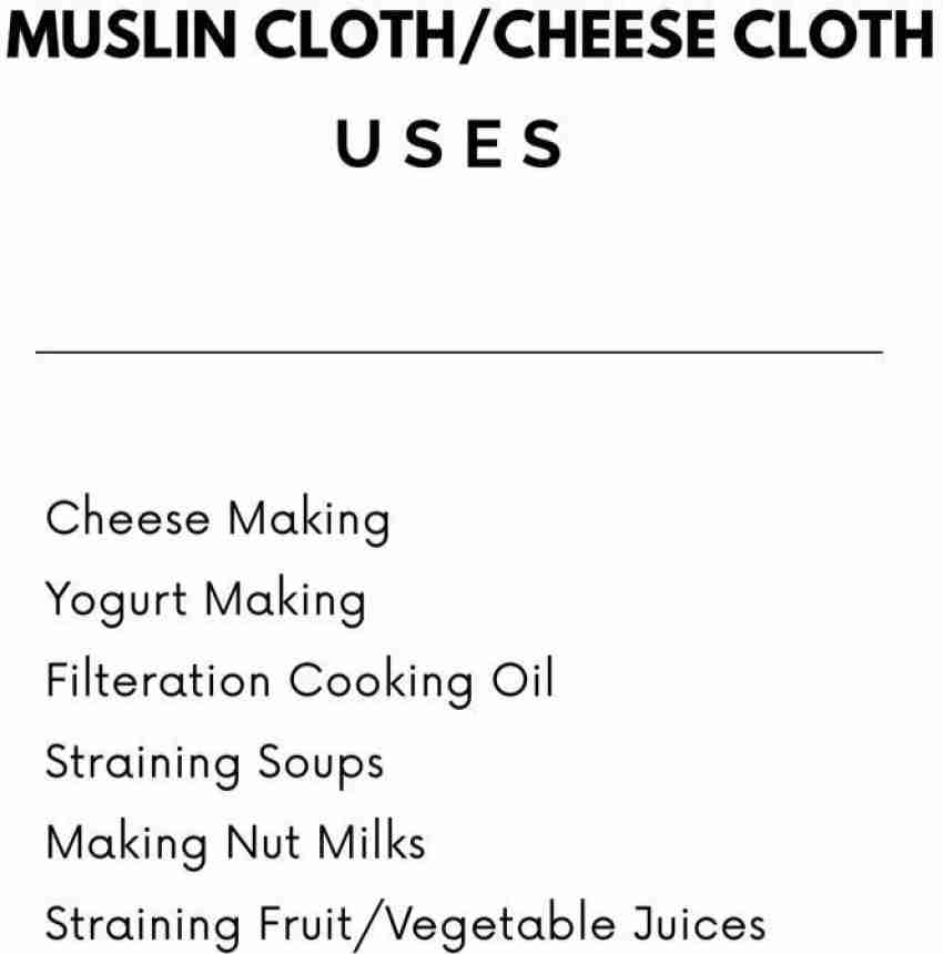 Buy MASALA POTLI Professional 100% Cotton - Hung Curd MUSLIN Cloth (100 Cm  x 100 Cm) for Straining Curd, Cheese, Yogurt, Shrikhand, Rice, Mousse