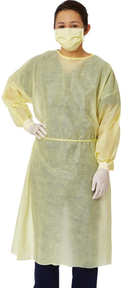 Buy Medtecs Disposable PPE Gowns PPSBPE Medical Isolation Gown  Protective Personal Iso Cover AAMI Level 4 Fluid Resistant Durable  Comfortable for Unisex Adults Elastic Cuffs CoverU 36g Yellow 10 pcs  Online at