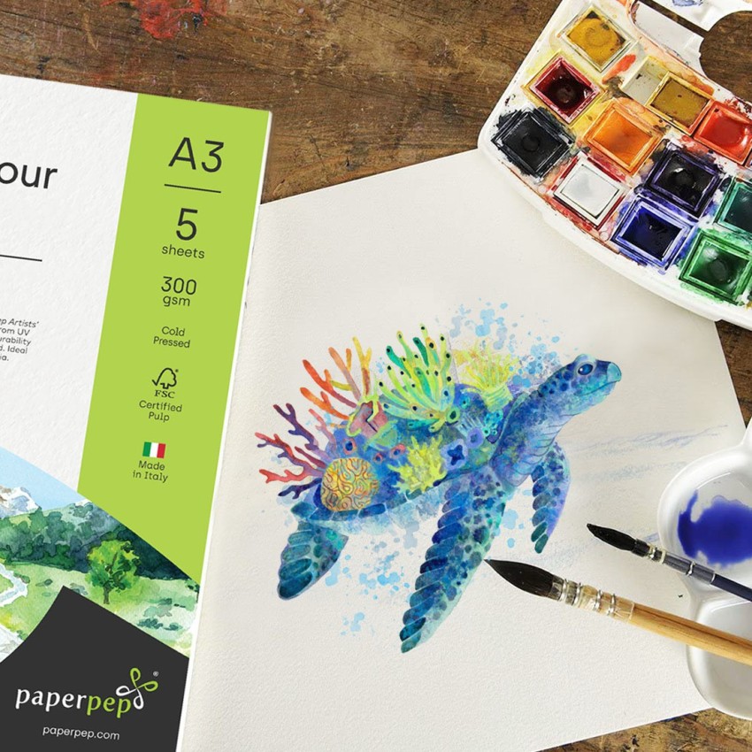 Paper Pep Artists' Acrylic Paint Paper Unruled A3 300 gsm Acrylic  Paper - Acrylic Paper