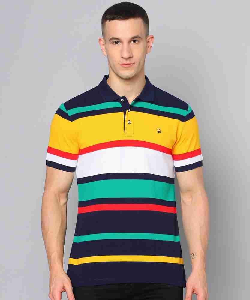 United Colors of Benetton Striped Men Polo Neck Multicolor T Shirt Buy United Colors of Benetton Striped Men Polo Neck Multicolor T Shirt Online at Best Prices in India Flipkart